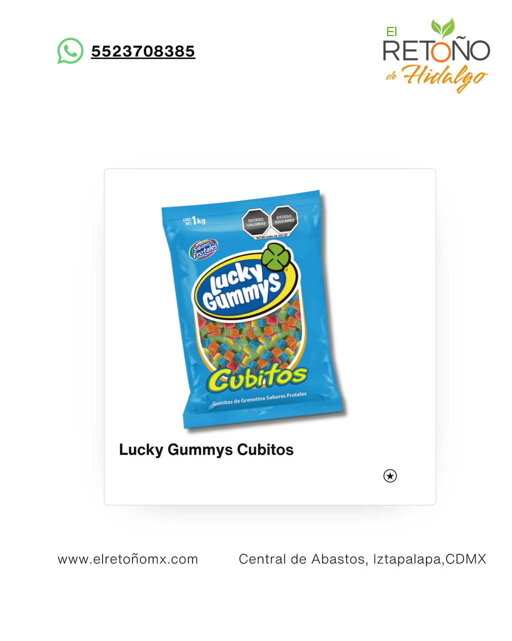 CUBITOS NEON LUCKY GUMMYS 1 Kg. CUANDA