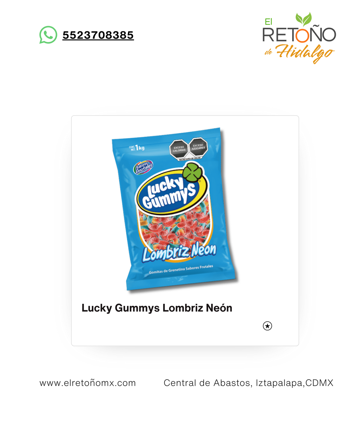 LOMBRIZ NEON LUCKY GUMMYS 1 Kg. CUANDA