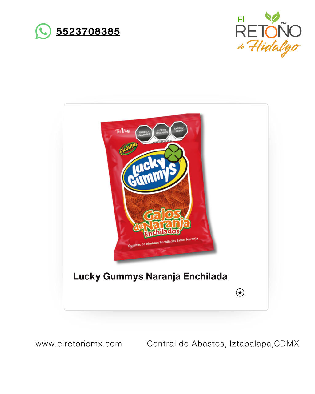 GAJOS DE NARANJA LUCKY GUMMYS 1 Kg. CUANDA