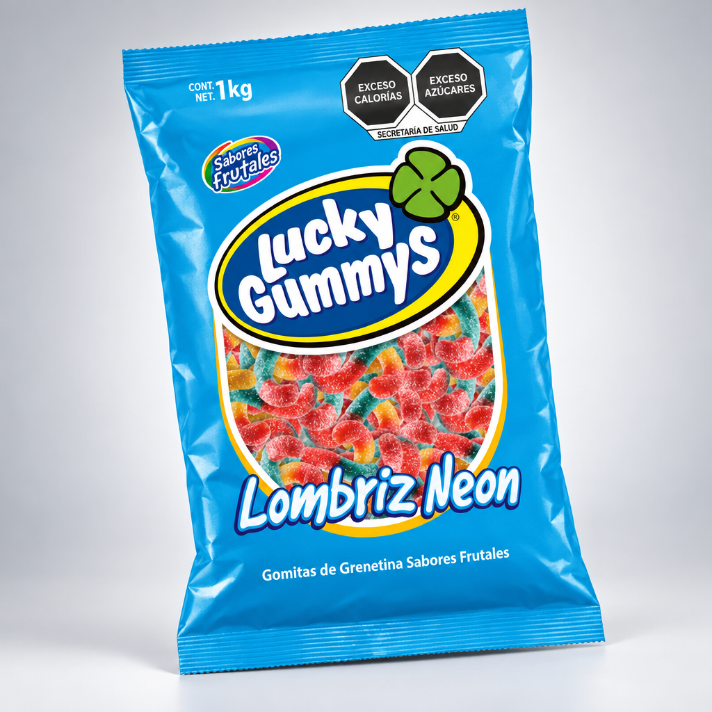 LOMBRIZ NEON LUCKY GUMMYS 1 Kg. CUANDA